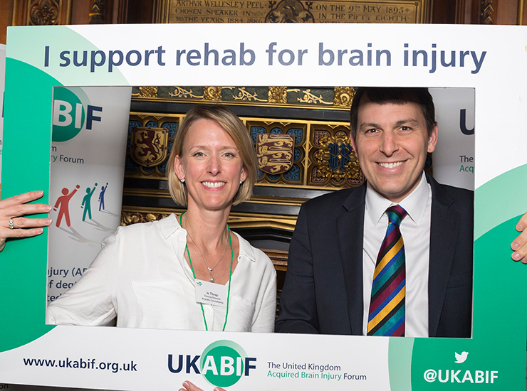 Jo Throp and an MP at UKABIF event at The Speakers House