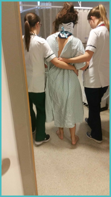 Michelle Munt taking first steps after brain injury with OT support