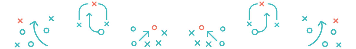 Icons depicting football coaching tactics