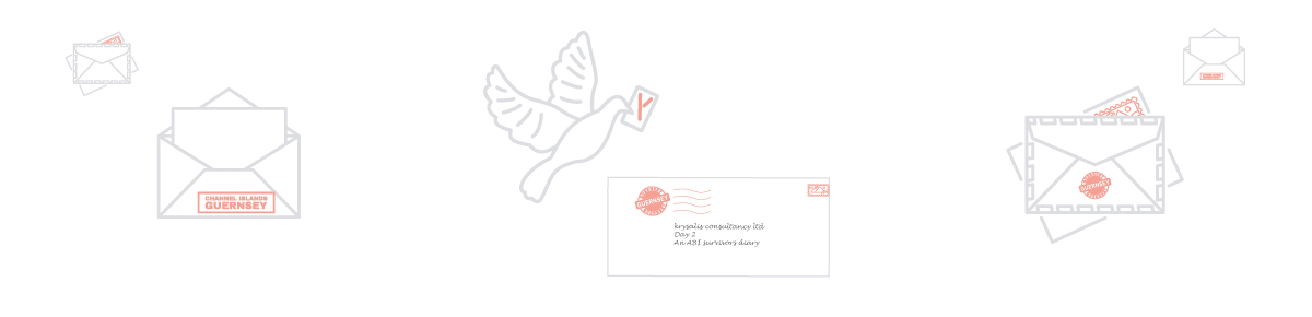 Illustrations demonstrating letters being sent