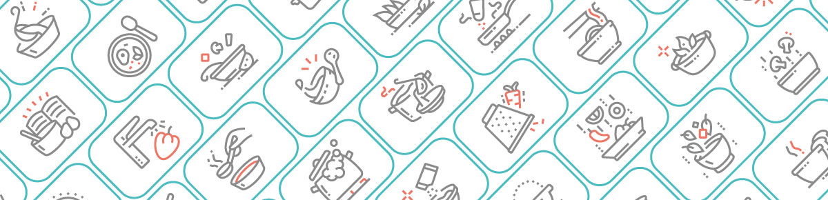Banner of icons of various foods