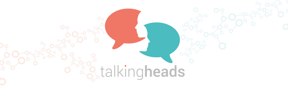 Talking Heads logo of coral and teal speech bubbles with "...join the conversation"